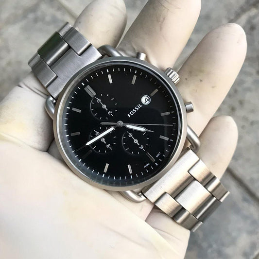 Fossil's "Commuter Black Satin Chronograph"