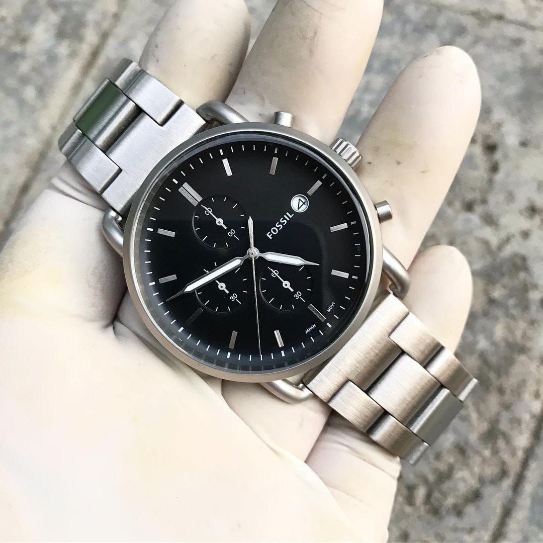 Fossil's "Commuter Black Satin Chronograph"
