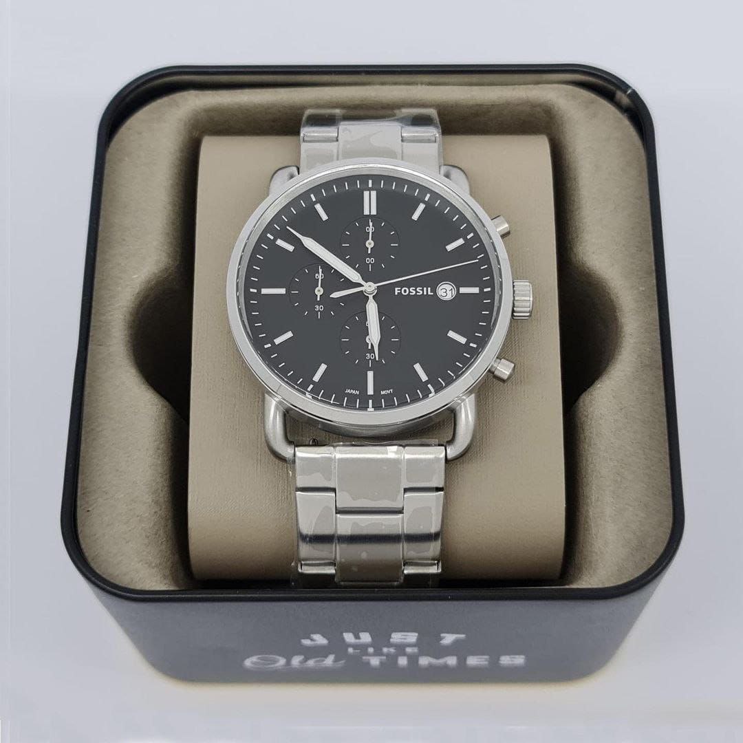 Fossil's "Commuter Black Satin Chronograph"