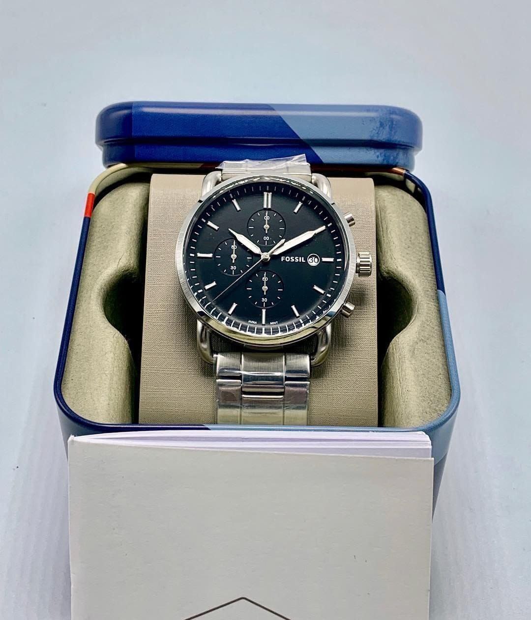 Fossil's "Commuter Black Satin Chronograph"