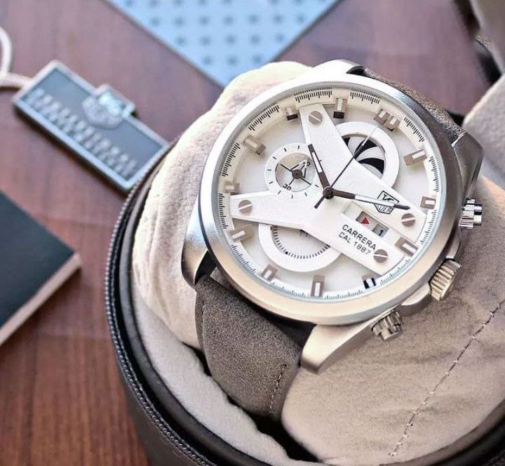 heuer Cr7 New Leather Grey Belt Grey Dial – watch